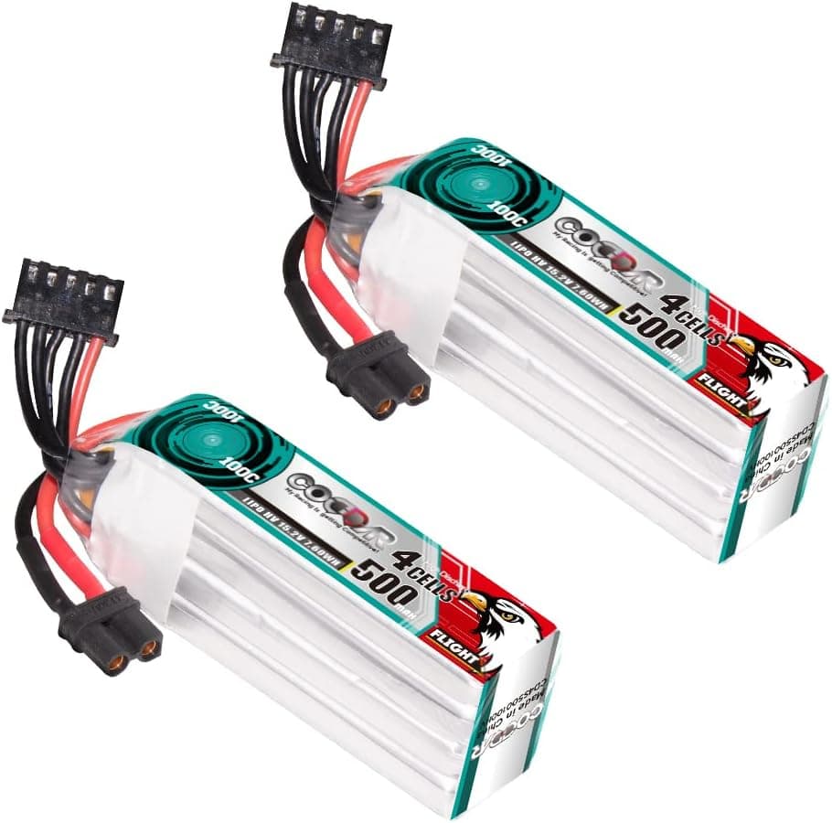 2 Packs CODDAR 500mAh 4S 15.2V 100C HV LiPo Battery with XT30 Connector for BETAFPV X-Knight 4inch 4S Brushless Toothpick FPV Naked Cinewhoop 85 and 95mm Drone Racing Drone FPV Quads Quadcoper