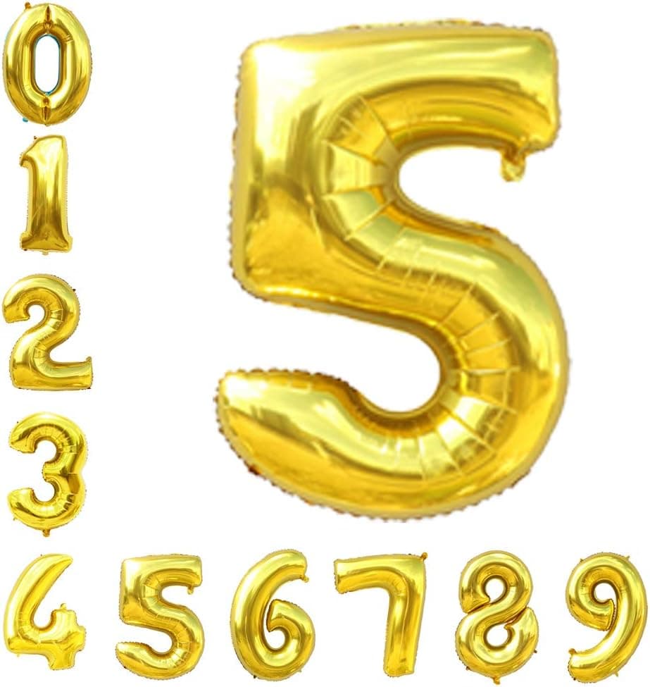 Gold Number Balloons 40inch Helium Birthday Balloons Foil Mylar Digital Balloons for Birthday Engagement Wedding Bridal Shower Anniversary of 2019 BALLOON (5)
