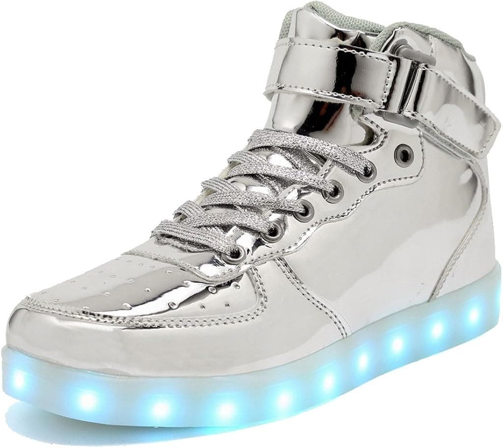 CIOR High Top LED Light Up Shoes 11 Colors Flashing Rechargeable Sneakers For Mens Womens Girls Boys,101B,08,46