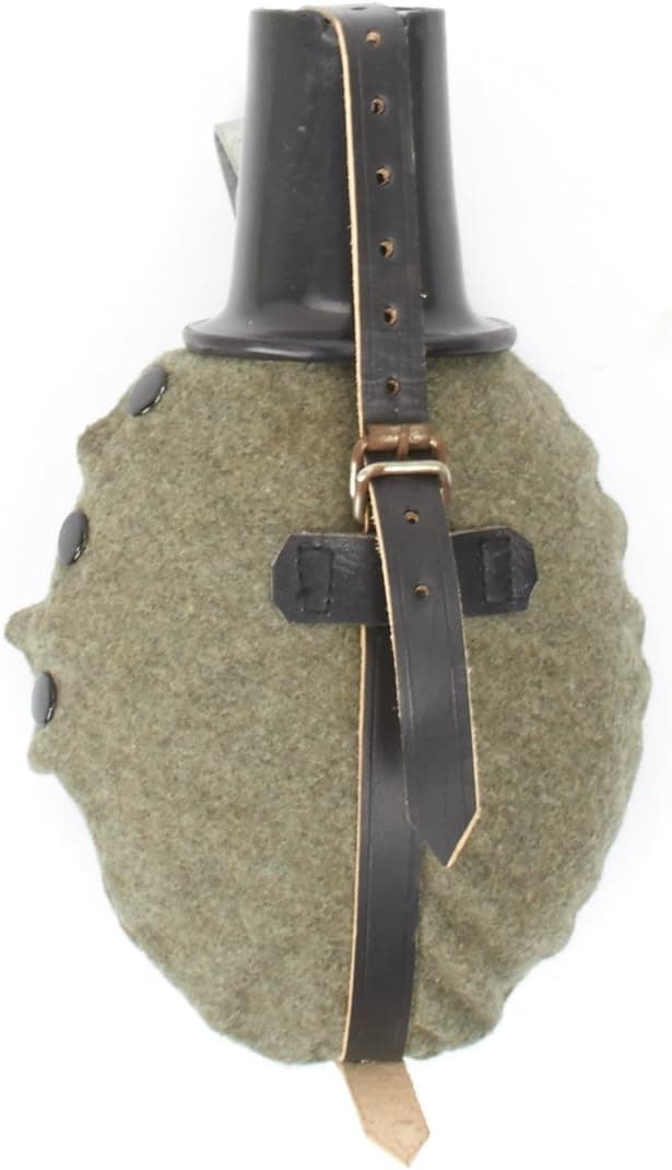 German WWII M31 Aluminum Canteen with Bakelite Cup & Strap Set