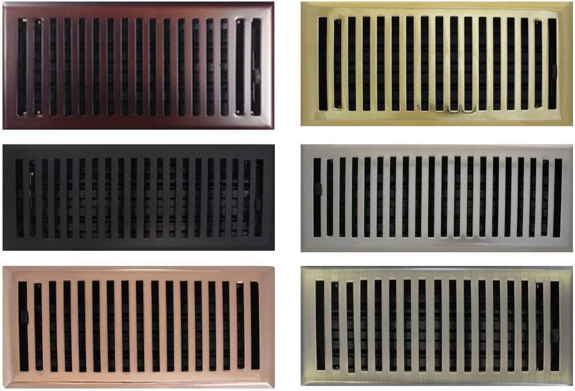 2" x 14" (3.375" x 15.75" Overall) Flat Black (Textured) Contemporary Register with Damper (HVAC Vent Cover)
