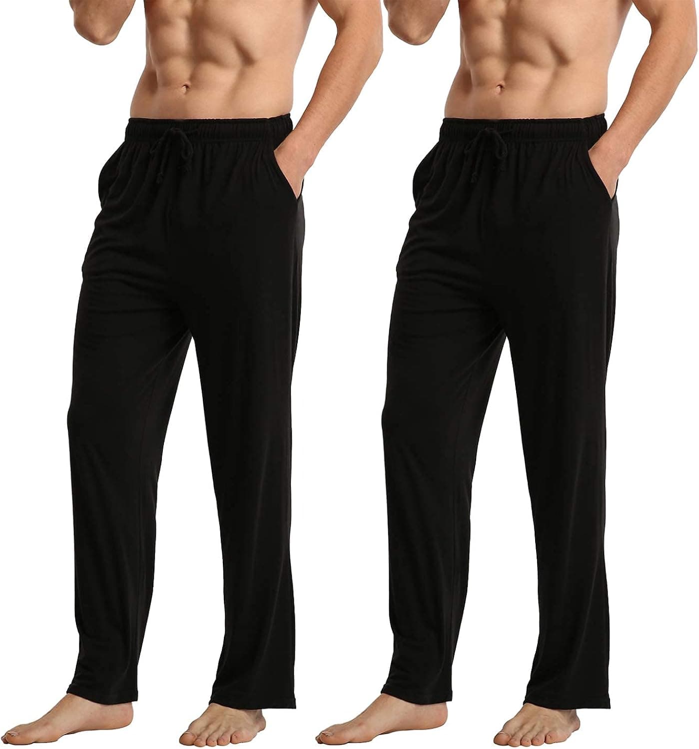 Mens Pajama Pants Lightweight Lounge Pants with Pockets Drawstring Sleep Pants Soft Comfy Pj Bottoms