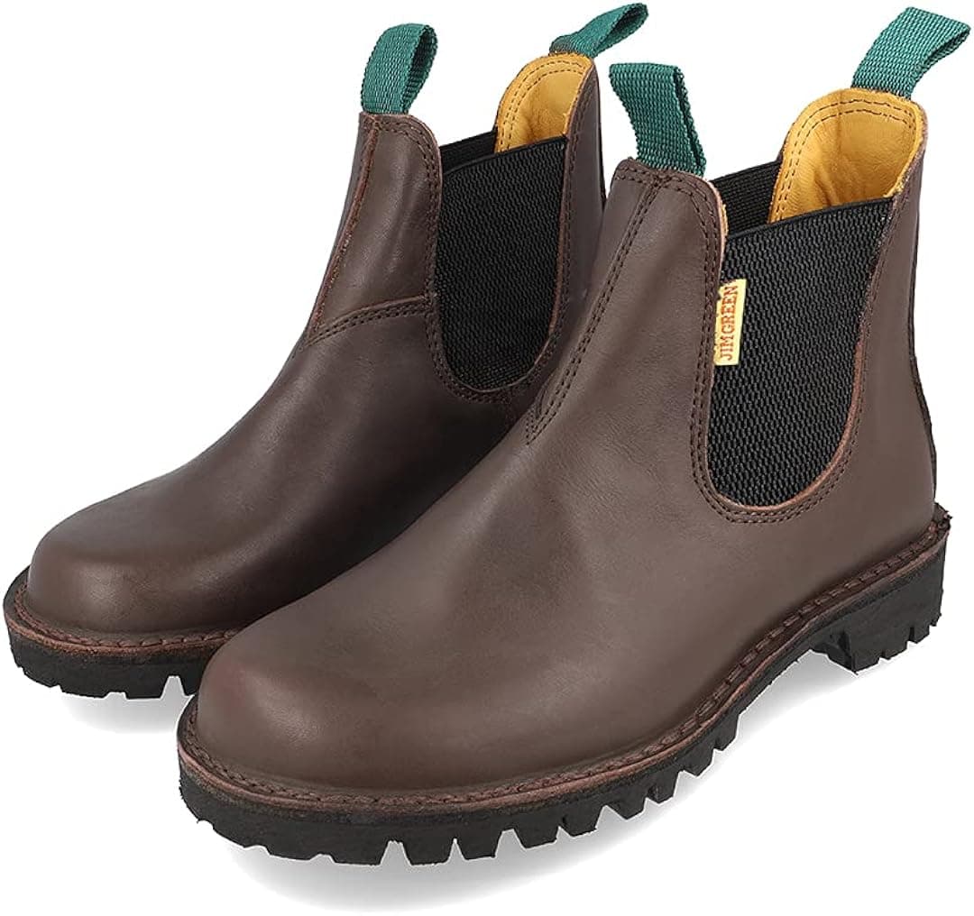 Jim Green Mens Stockman Slip On Boots Water Resistant Full Grain Leather Work or Dress Boot