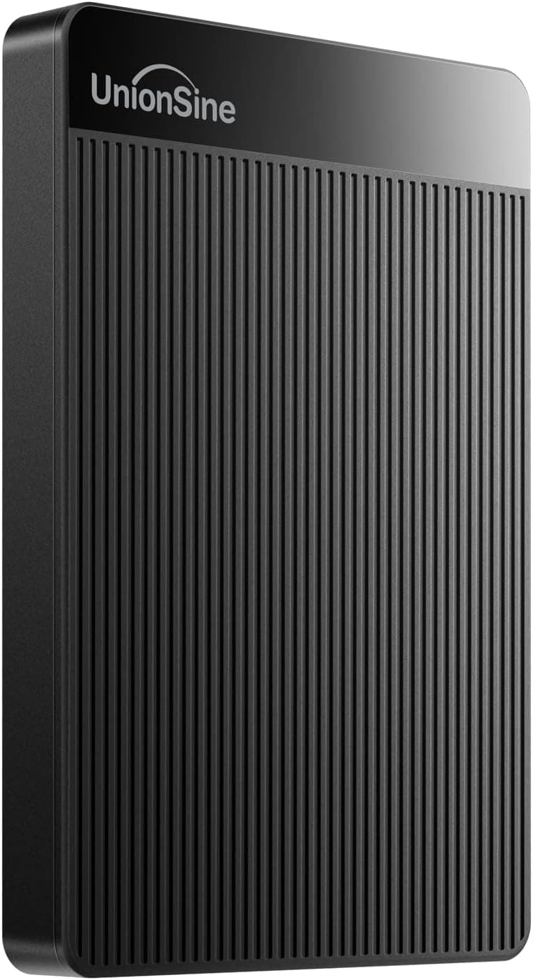 UnionSine 250GB 2.5" Ultra Slim Portable External Hard Drive HDD-USB 3.0 for PC, Mac, Laptop, PS4, Xbox one,Xbox 360-HD-006-(Black)