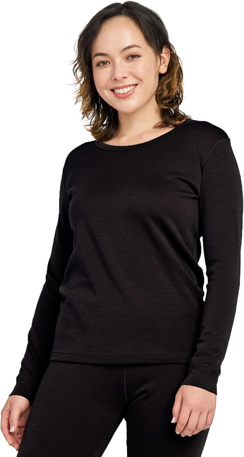 LAPASA Womens 100% Merino Wool Base Layer 250g Midweight Activewear Thermal Underwear Shirt/Pants L48