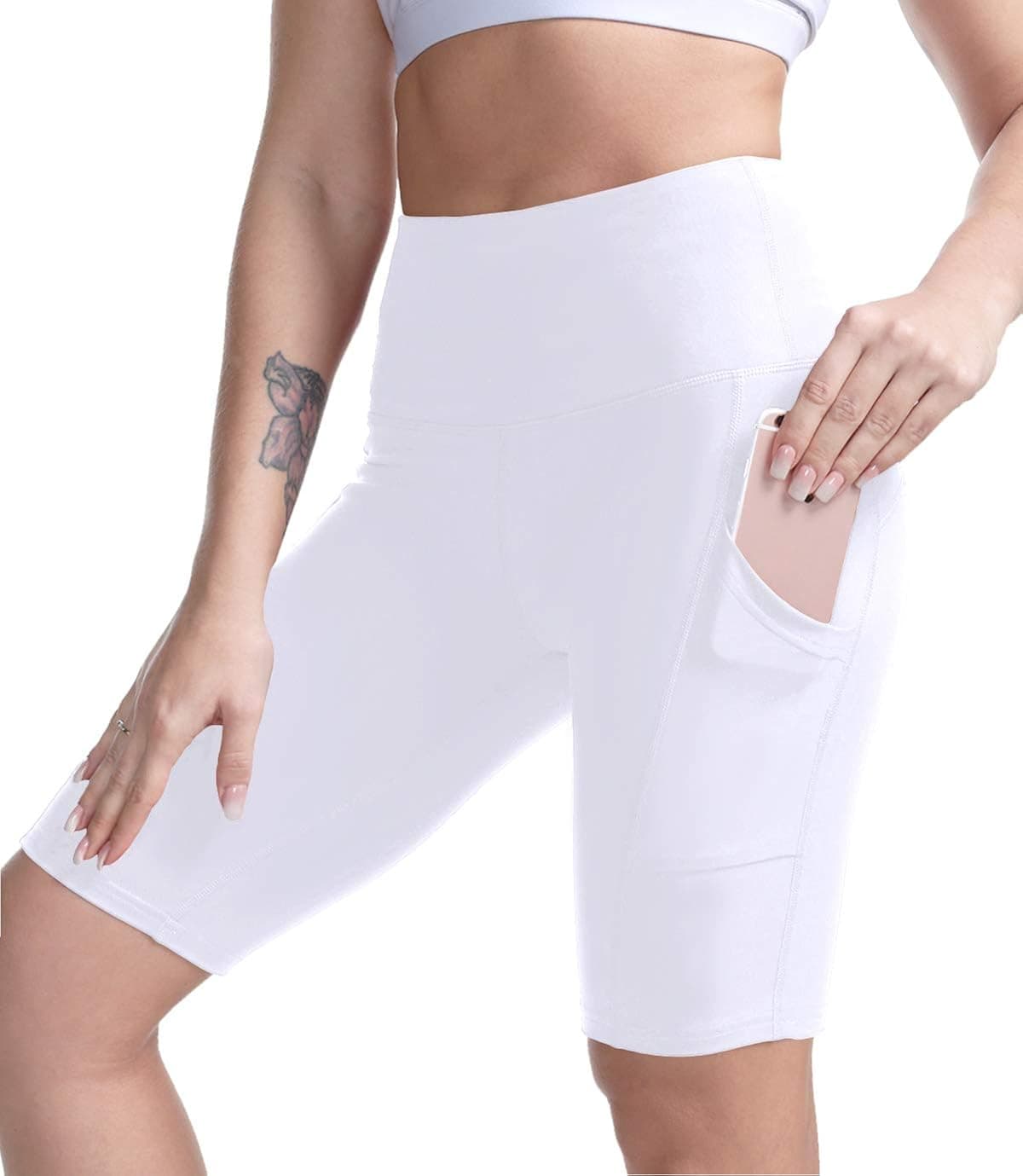 TYUIO High Waisted Yoga Shorts for Women Tummy Control Workout Running Biker Shorts