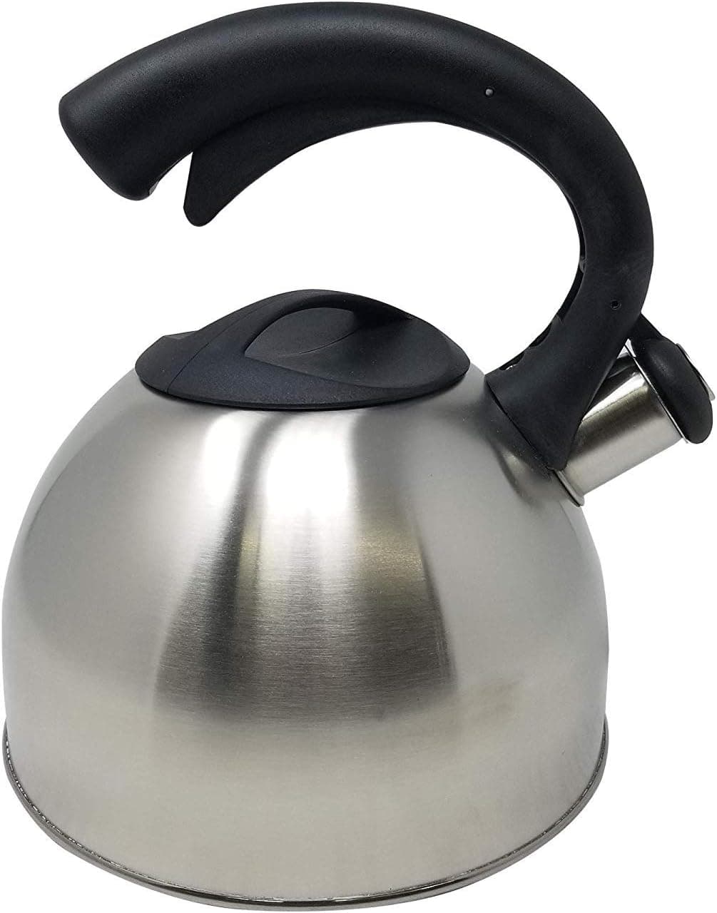 Whistling Stainless Steel Stovetop Tea Kettle- Mirrored look- Tea Pot Serves up to 15 Cups- Cool Grip Ergonomic Handle- Rust Resistant 3 Liter Stovetop Kettle- by Millennium (Stainless Steel)