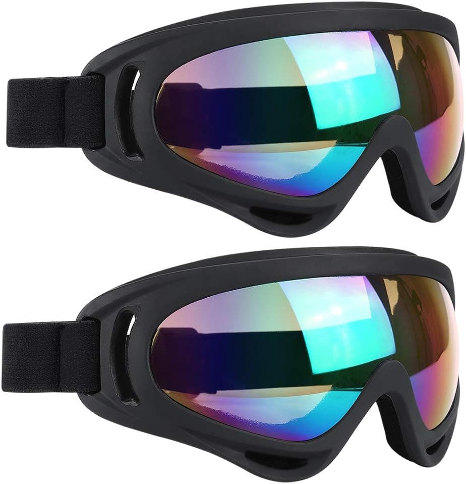 ELECOOL Ski Goggles 2 Packs with Wind Dust UV 400 Protection for Teens Kids Adults