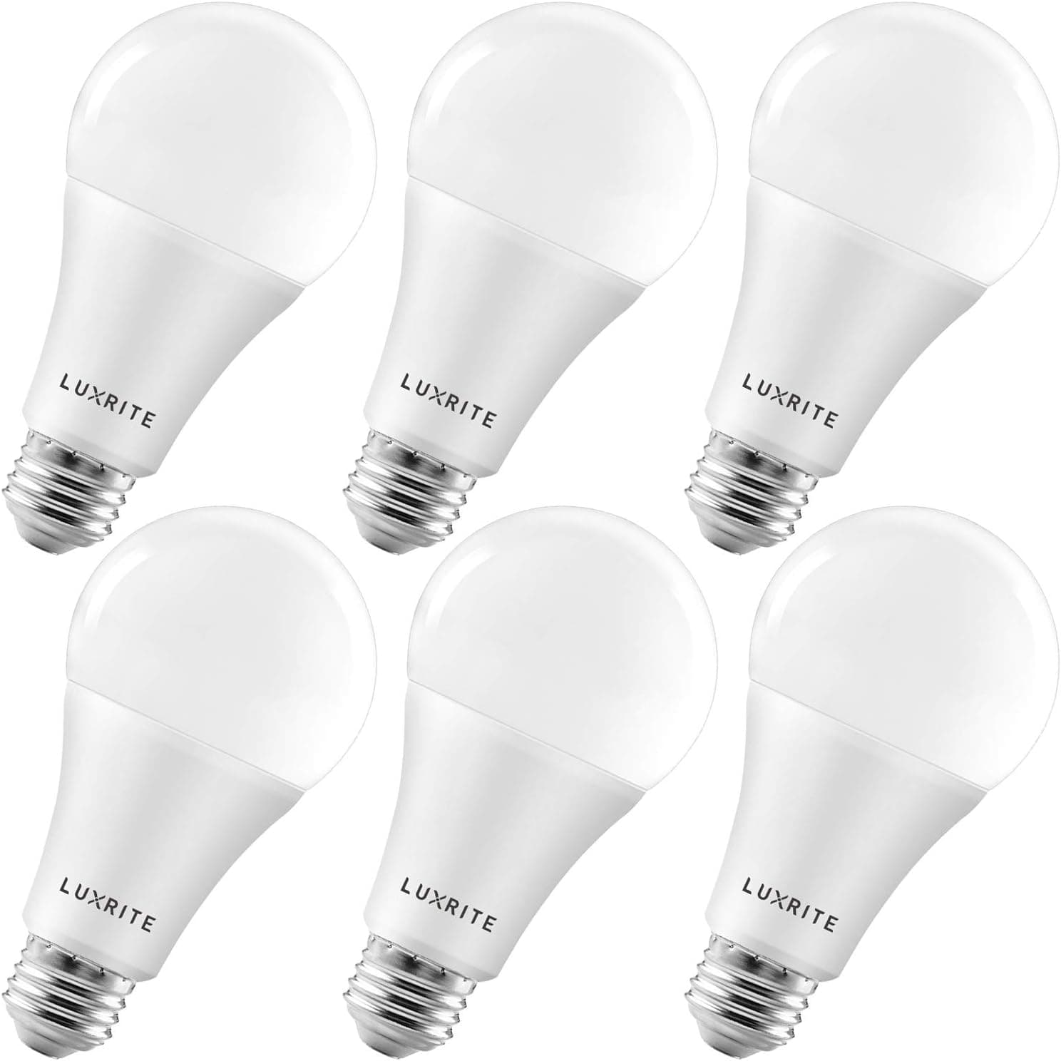 LUXRITE A21 LED Bulbs 150 Watt Equivalent, 2550 Lumens, 5000K Bright White, Dimmable Standard LED Bulb 22W, Energy Star, E26 Medium Base - Indoor and Outdoor (6 Pack)