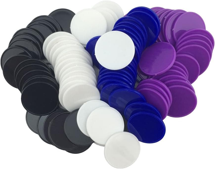 Smartdealspro Set of 100 1 Inch Opaque Plastic Learning Counters Mini Poker Chips Game Tokens with Storage Box