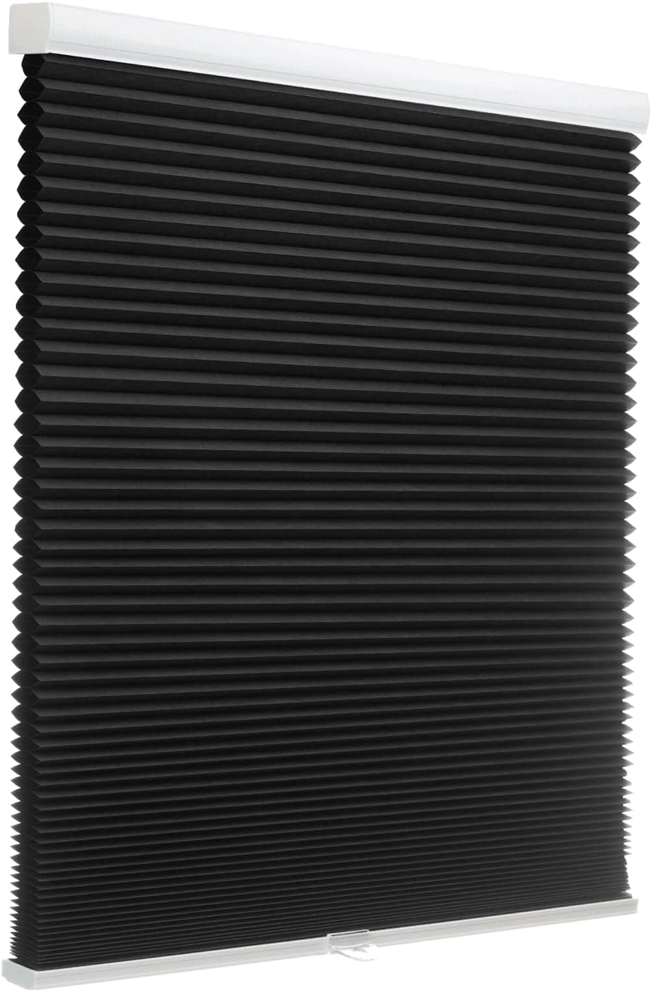 Changshade Door Window Cellular Blinds Shades Cordless, Blackout Honeycomb Black Out Room Darkening Light Blocking, 1.5'' Single Cell Pleated for Home, Shade Size 36" W x 72" H, Black, JZCEL36BK72C