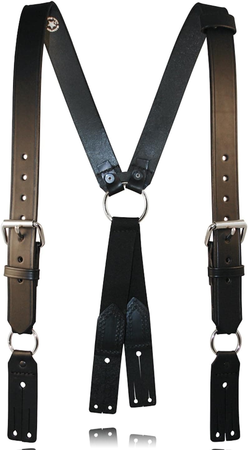 Boston Leather 9175XL Leather Firefighter Suspenders