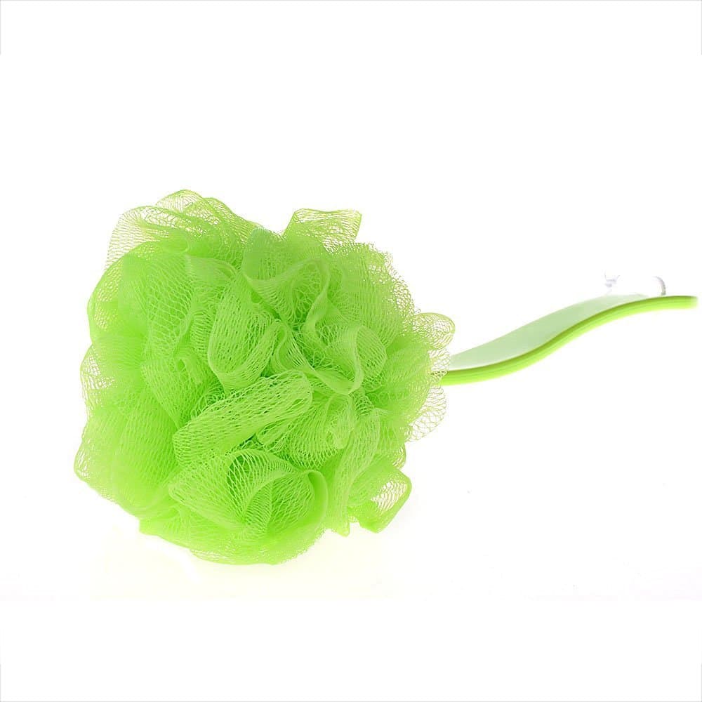 Bestrice 18in Long Handle Bath Body Back Brush Shower Nylon Mesh Scrubber Loofah Sponge Large Head (Green)
