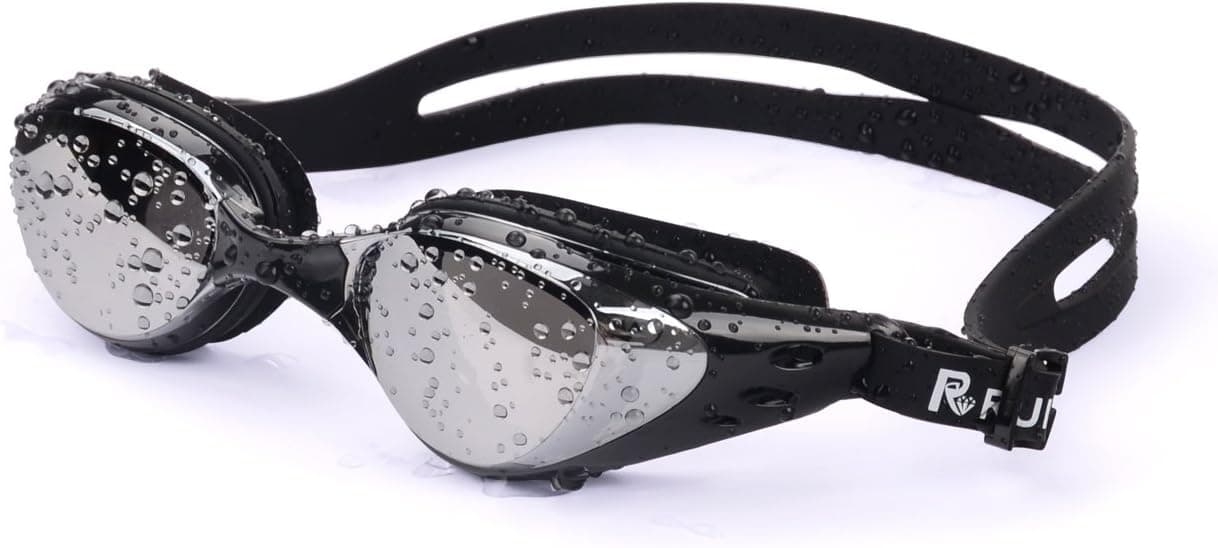 FiveBox Mirrored Silicone Seal Swimming Goggles Diving Glasses with 100% U.V. Protection,Anti-Fog,Anti-Shatter, Waterproof Swimming Glass with Retail Package