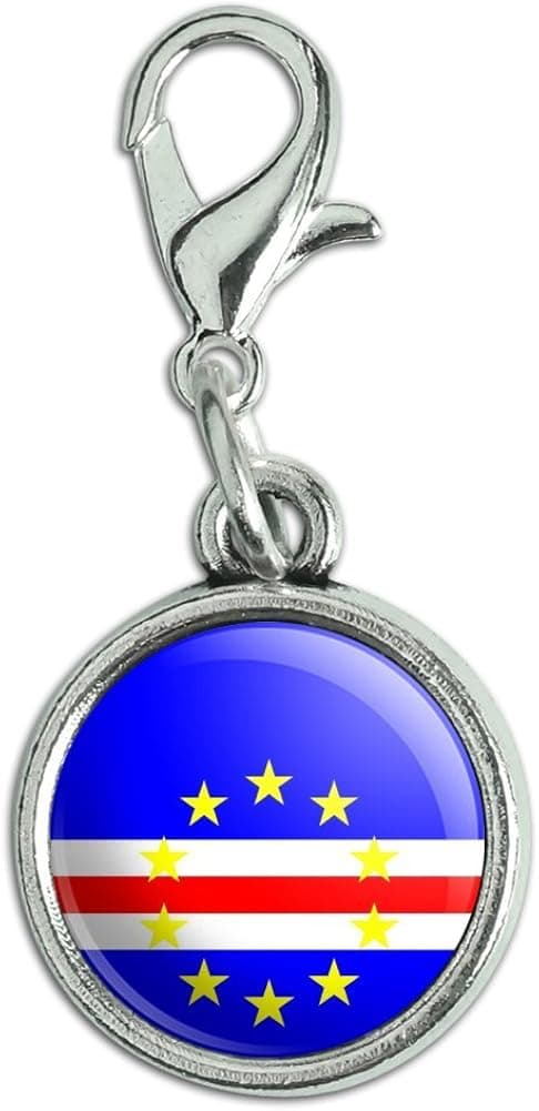 GRAPHICS & MORE Antiqued Bracelet Pendant Zipper Pull Charm with Lobster Clasp Country National Flag A-C