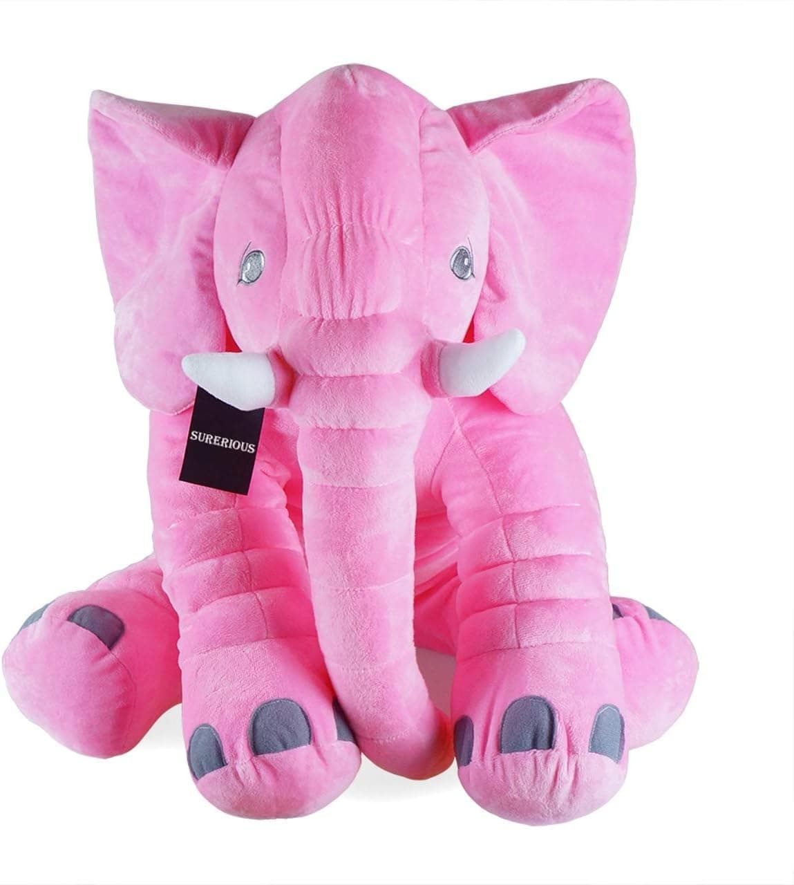 Superious Extra-Large Pink Elephant - Giant Stuffed Animal Elephant Plush Toy That's Soft, Lovable, and Perfect for Cuddling; for Kids - 24 Inches Tall 2 lbs (Pink)