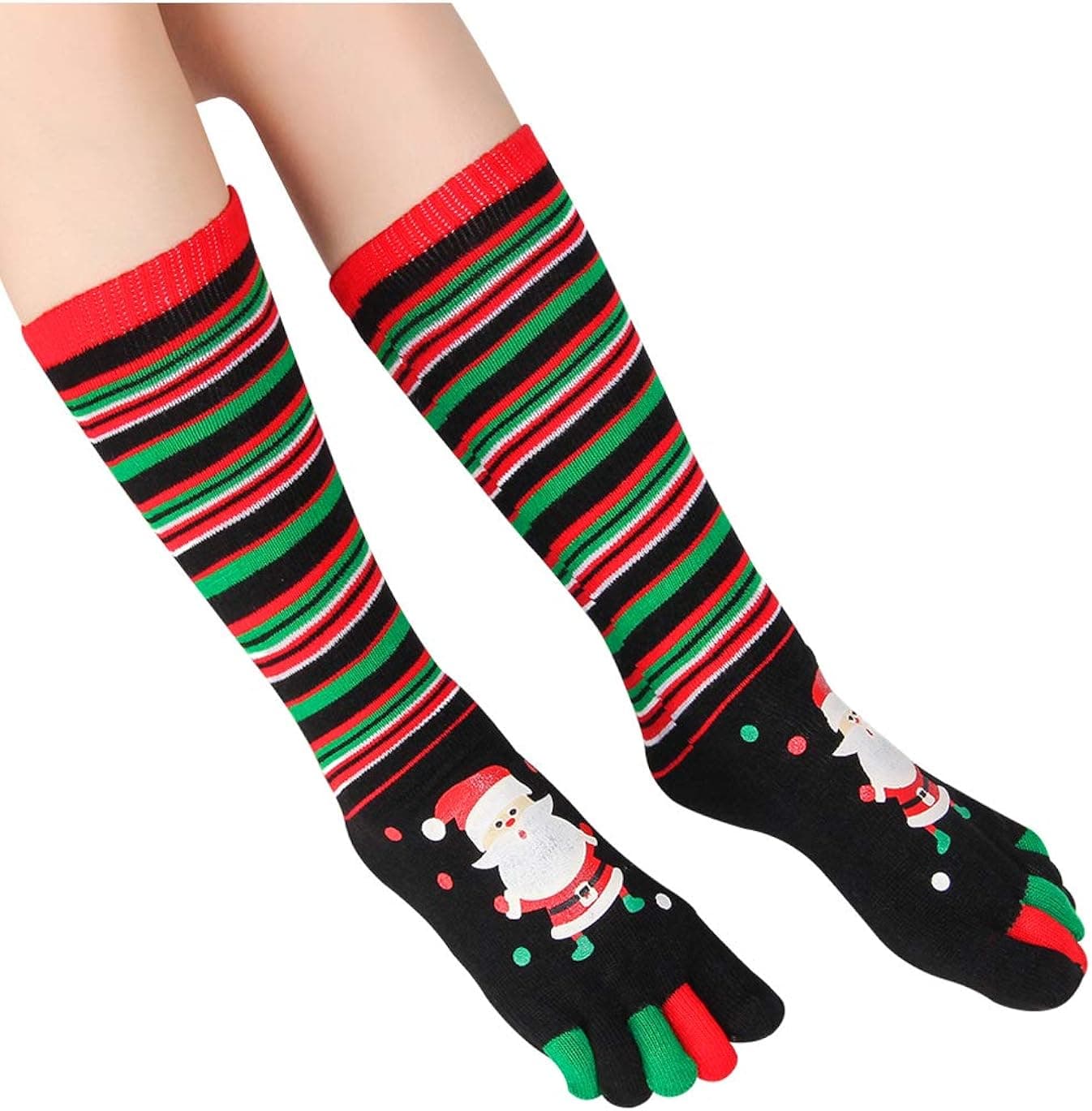 ShowPlus Christmas Socks Toe Socks for Women Girls