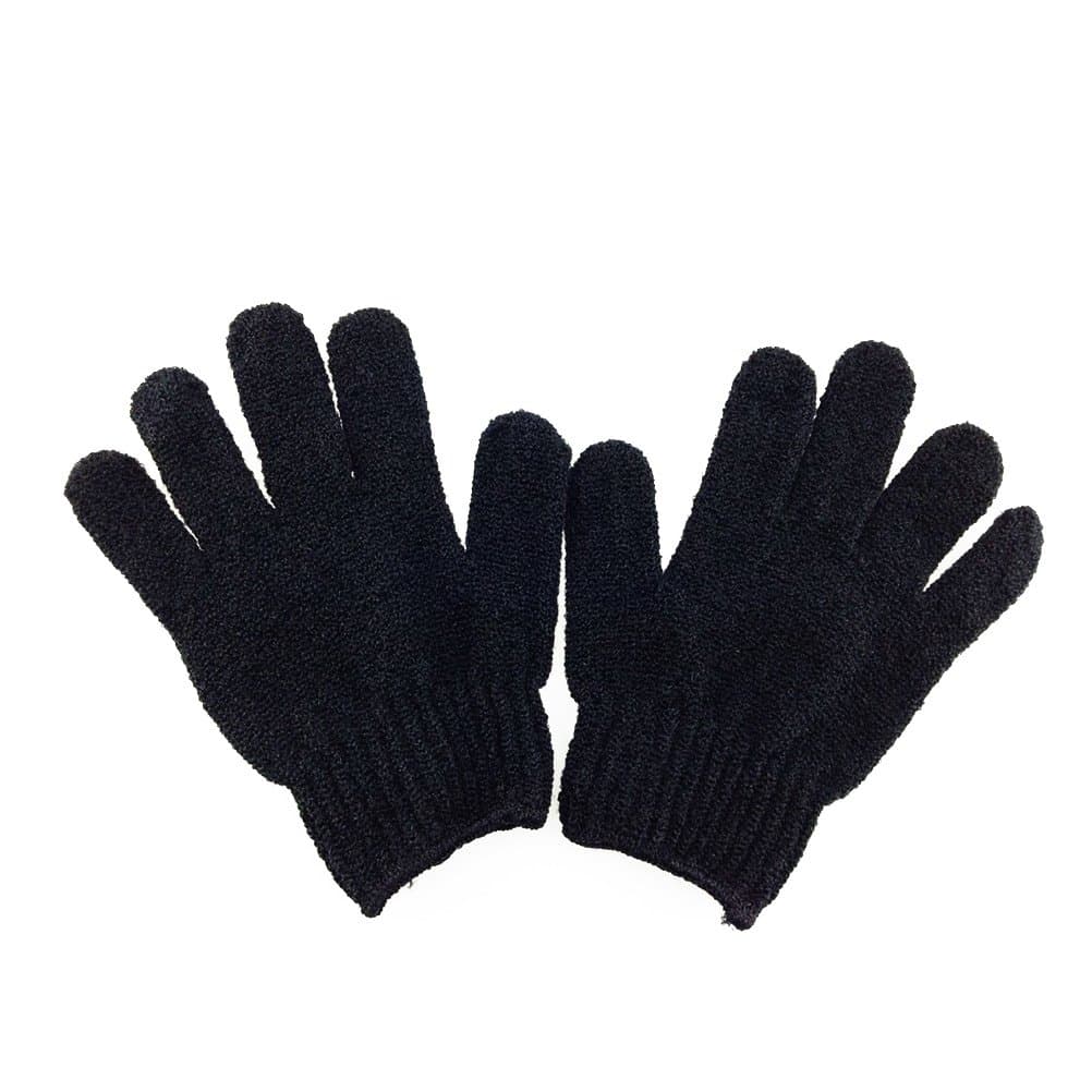 WINOMO Pair of Exfoliating Bath Gloves (Black)