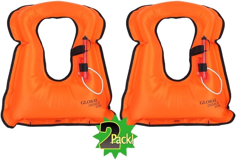 DeHui Globle Life Jacket Adult Inflatable Snorkel Vest Swim Vest for Safe Snorkeling