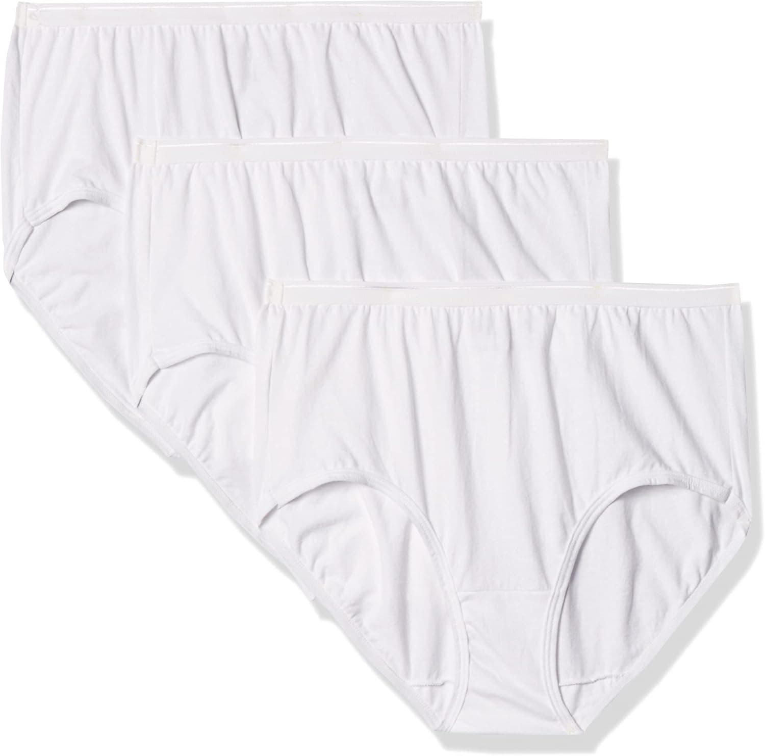 Fruit of the Loom Womens 3 Pack Original Cotton White Brief Panties