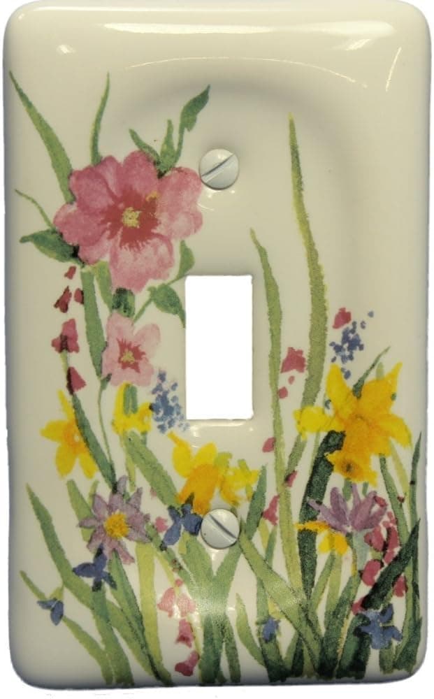 Leviton Wildflower Porcelain Light Switch Cover Toggle Wall Plate 89501-WFL