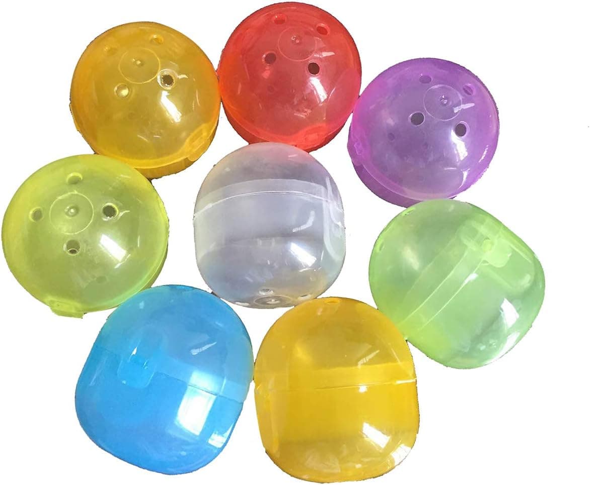 YZC 2"X 2.2" Empty PP Plastic Capsule Acorn Shells for Toy Filled Capsules (Assorted Colors, 50 Counts)