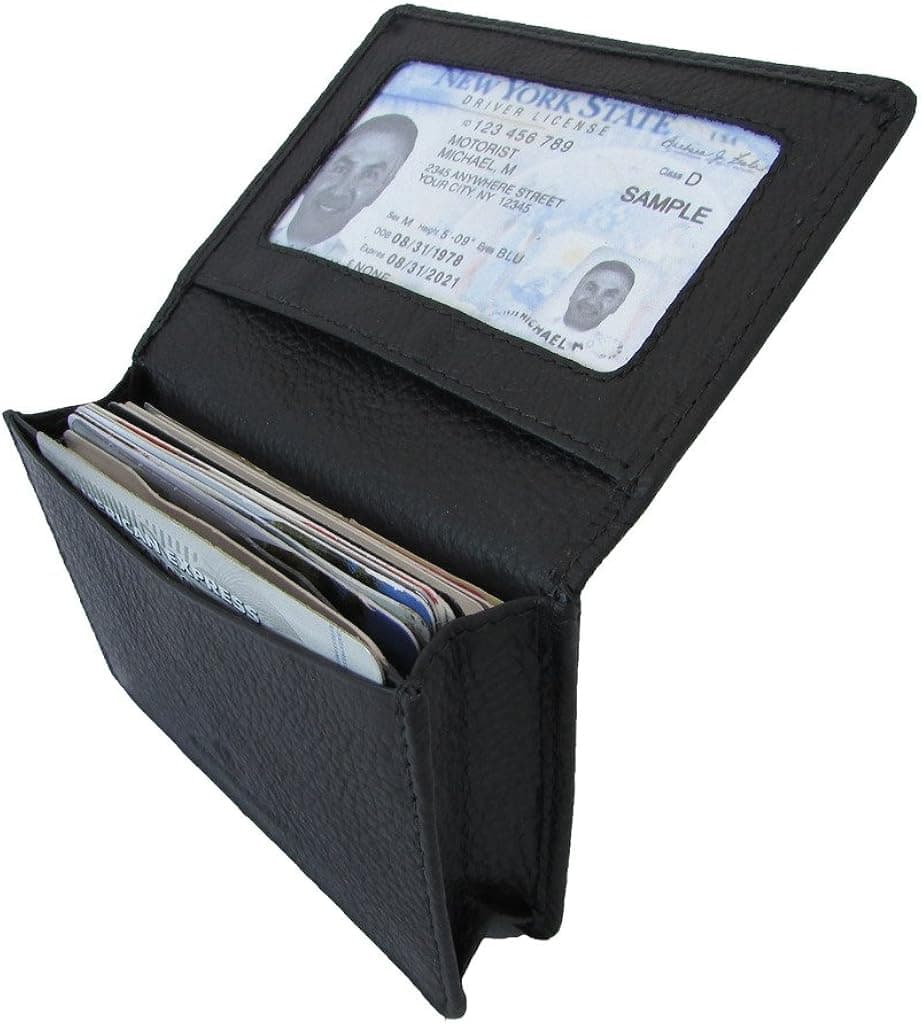 Duvalini Leather Dual Purpose front back pocket wallet and business card holder with gusset for added space