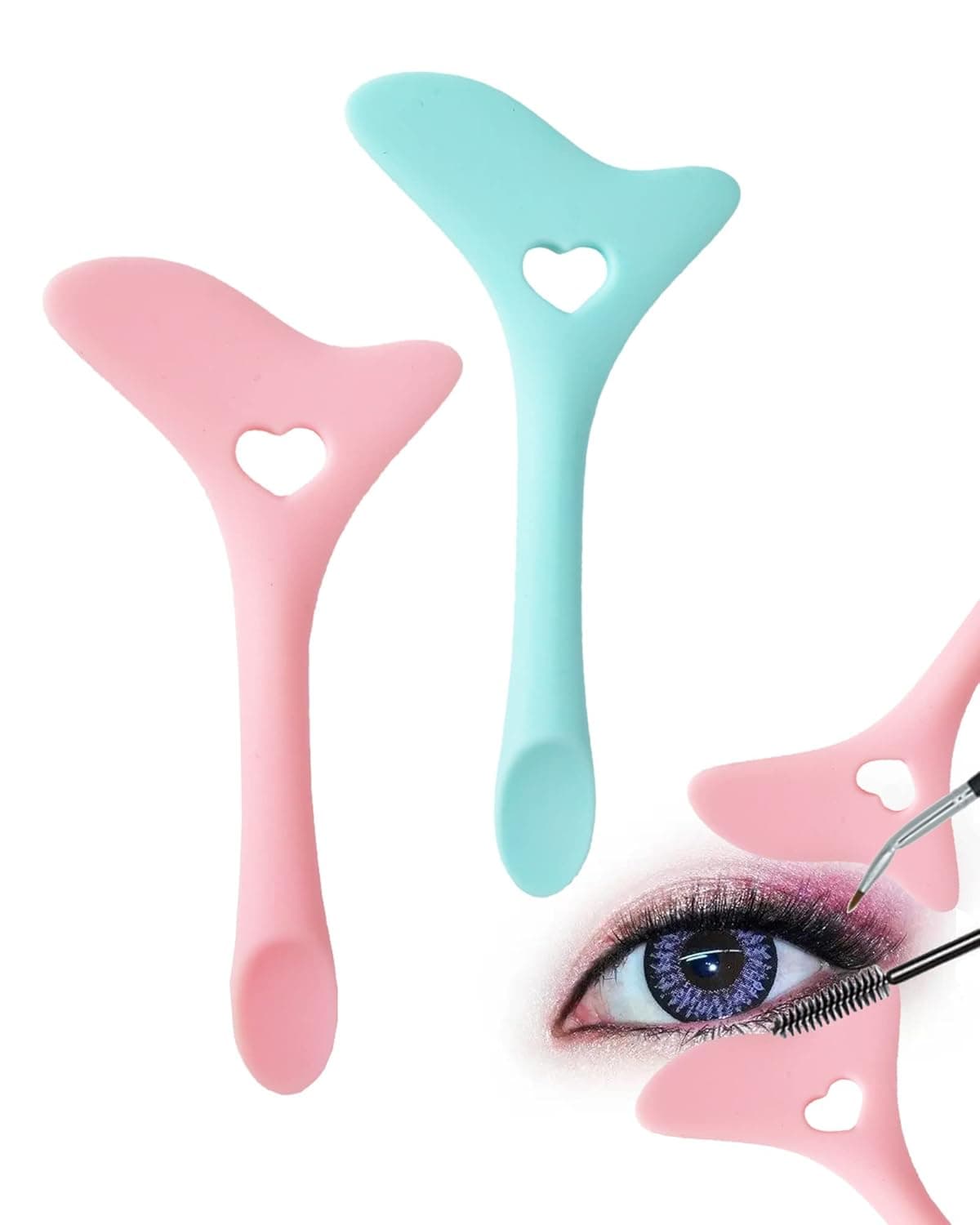 DogieLyn 2pcs Eyeliner Stencils Wing Tips Reusable Eyebrow Eyeshadow Applicators Eye Makeup Tool Kit Quick Makeup Lipstick Wearing Aid Eyeliner Molds Stencil Pads