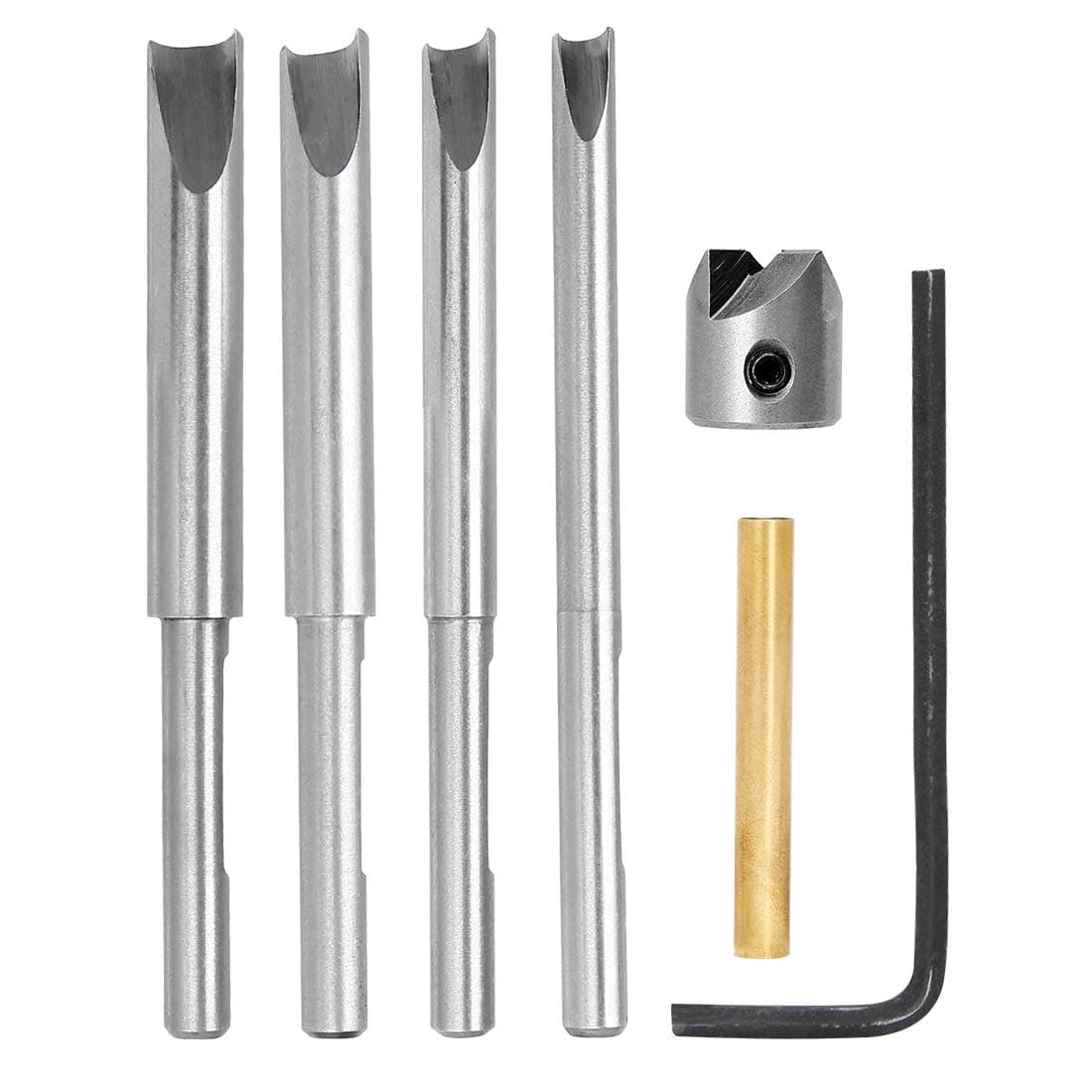 Pen Barrel Mill Trimmer Set, 7-Pieces Professional Pen Turners Barrel Trimming System with Cutter Shaft, Cutting Head, Adaptor Sleeve and Hex Key Wrench by SILIVN - Hardened Steel