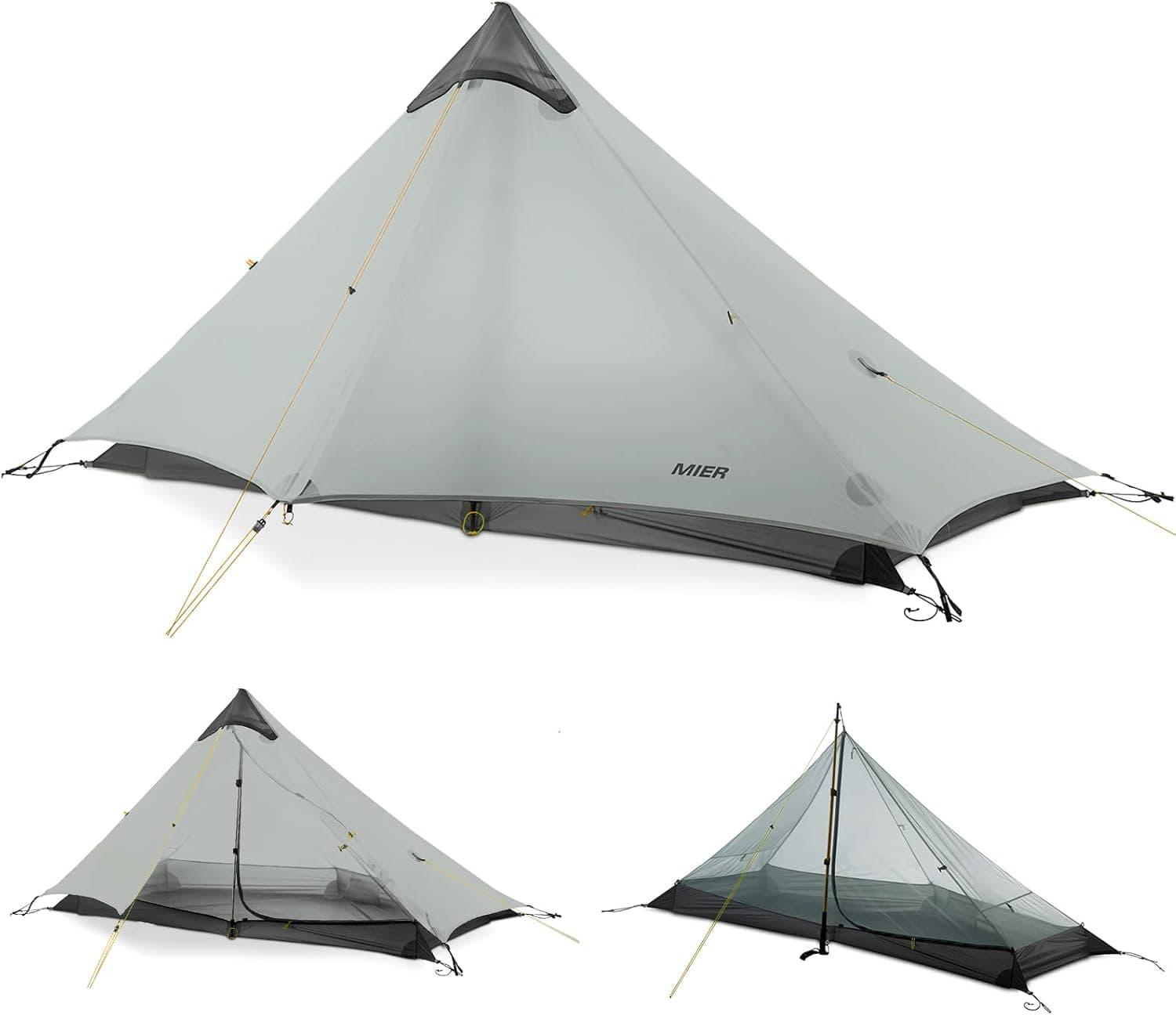 MIER Lanshan Ultralight Tent 3-Season Backpacking Tent for 1-Person or 2-Person Camping, Trekking, Kayaking, Climbing, Hiking
