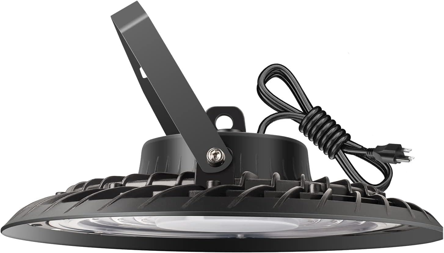 UFO LED High Bay Light Fixtures 150W,21000LM,5000K,LED Shop Light UL 5' Cable with 110V US Plug,Commercial Light for Warehouse Barn Workshop Factory