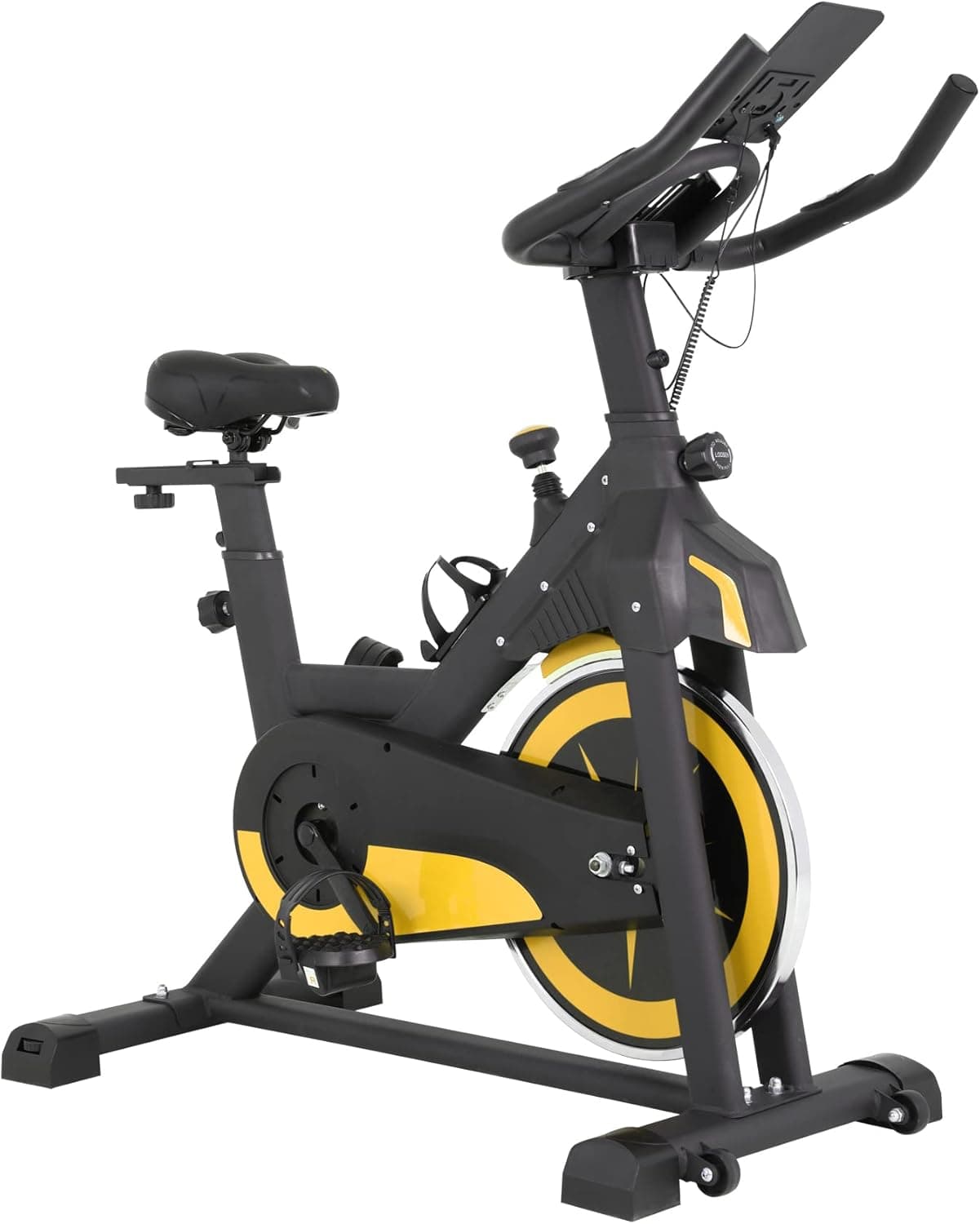 Sunshine Wheat Exercise Bike, Indoor Cycling Stationary Training Bike, Silent Good Resistance with Cup Holder Lcd Monitor, Quiet Comfortable Gym Equipment for Home, Workout Fitness Spinning Bike