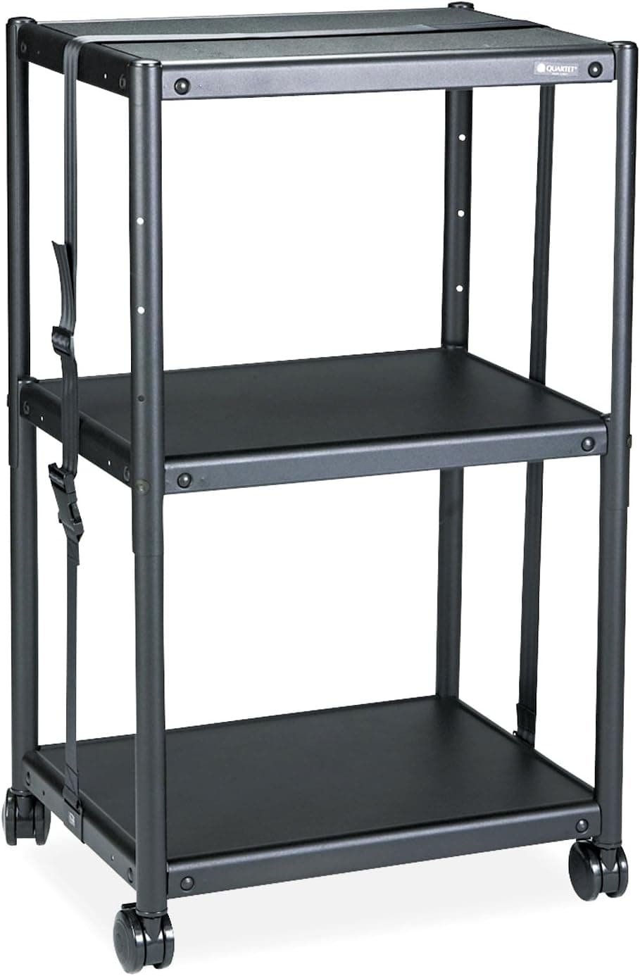 Quartet Five-In-One Adjustable AV Cart, 24w x 18d x 26 to 42h, Graphite Gray