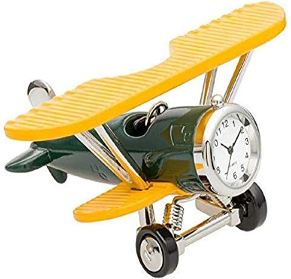 Sanis Enterprises Green/Yellow 2"x4.5"x2.5" Bi-Plane Clock