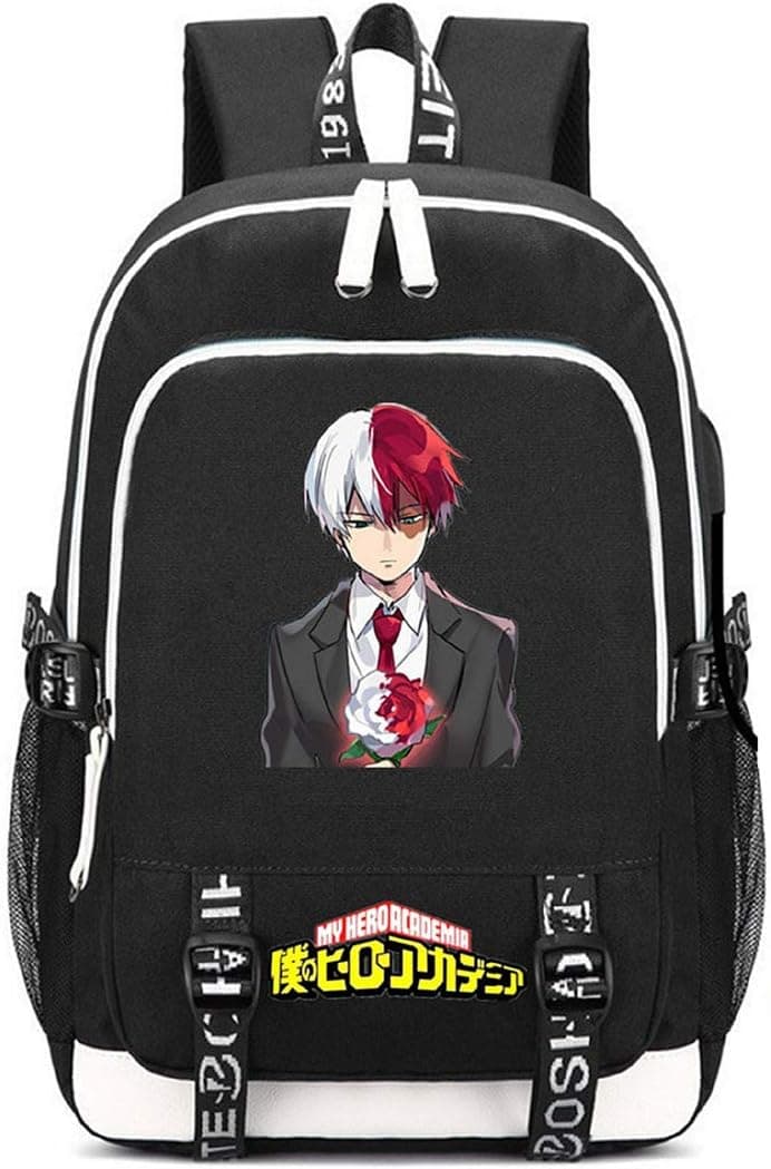 Siawsey Anime My Hero Academia Cosplay Midoriya Izuku Backpack Daypack Bookbag Laptop School Bag with USB Charging Port
