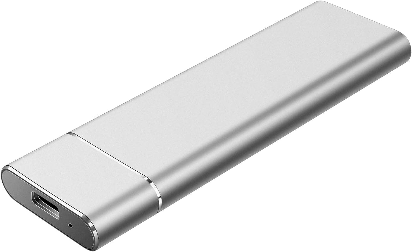 1TB 2TB External Hard Drive - Ultra Slim Portable Hard Drive High Speed External Hard Drive for Mac,PC,Desktop,Laptop - Silver,1TB