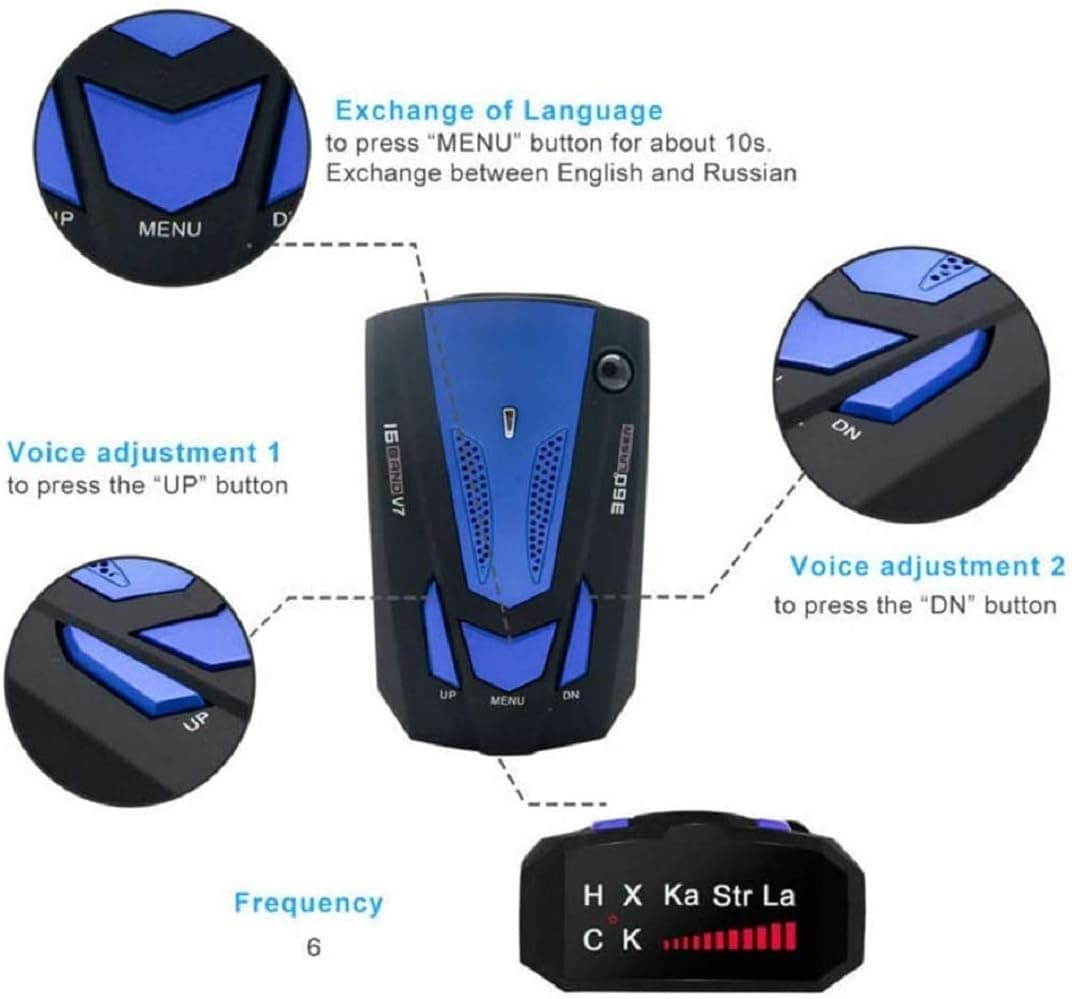 MASO 2019 New Car Speed Radar Detector 360 Degree V7 GPS Police Safe Voice Alert 16 Band