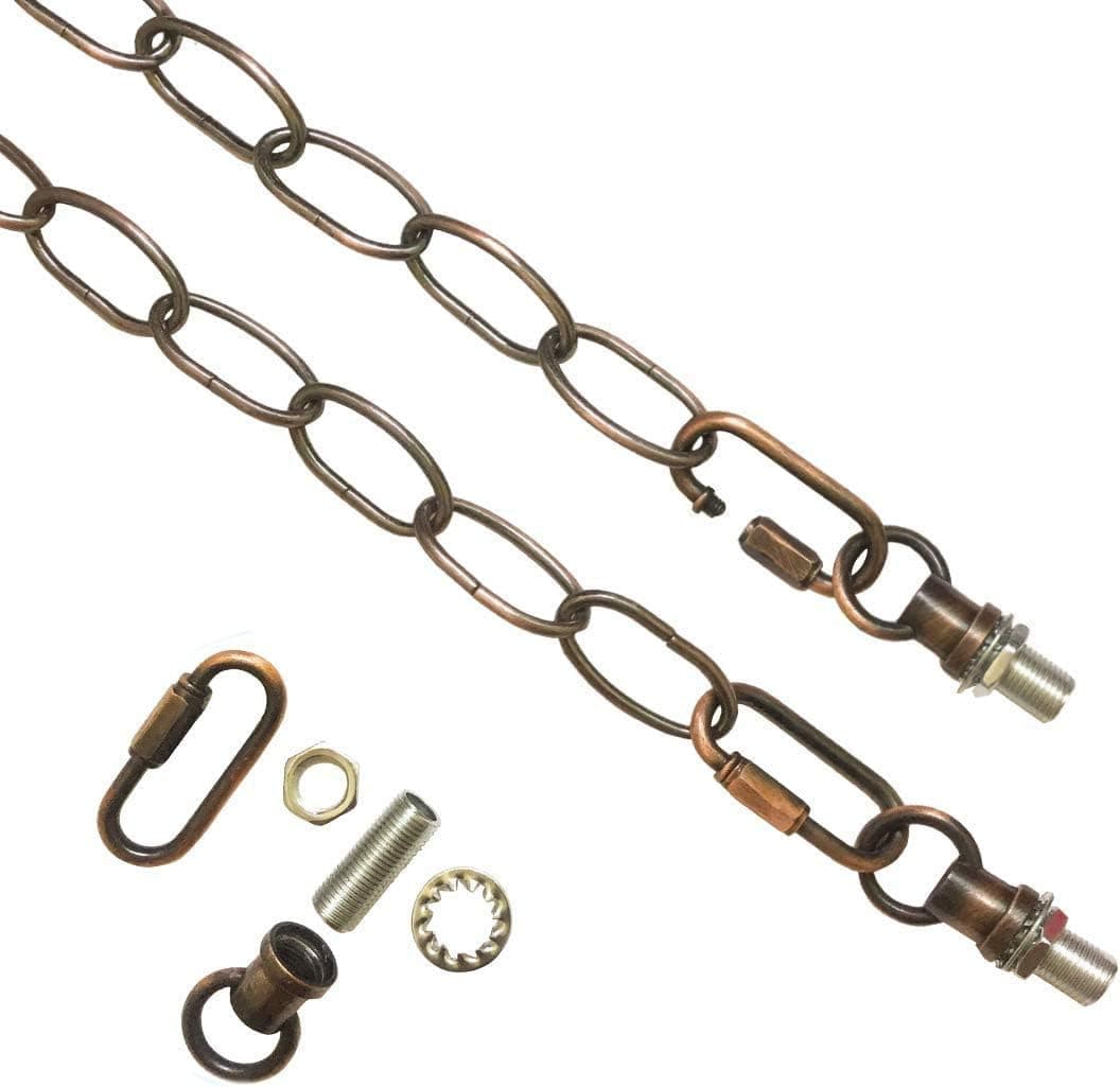 5.6 Feet Heavy Duty Pendant Light Fixture Chain, Permits Installation of Chain-Hung Fixtures on High Ceilings with Max Fixture Weight of 65 Pounds