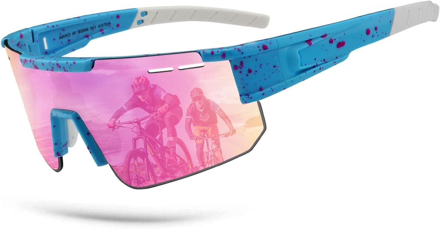 OULAIQI Cycling Sunglasses Sports Baseball Sunglasses,UV 400 Eye Protection glasses Men Women for Cycling, Running,Bike