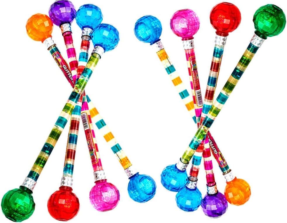 JA-RU Cheerleader Baton Kids Toys Dance Twirling Glitter Baton for Girls Great for Marching Bands Sport Games and Parades Comes in 4 Styles (Pack of 8) | Item #2803-8