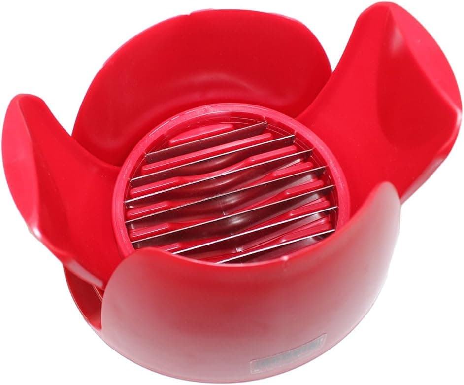 Dianoo Stainless Steel blade Tomato Onion Silcer Manual Fruit Chipper Kitchen Gadgets Cutter Red