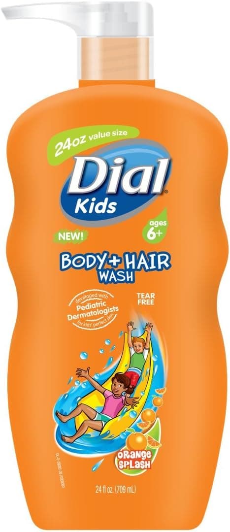 Dial Kids Body + Hair Wash, Orange Splash, 24 Ounce