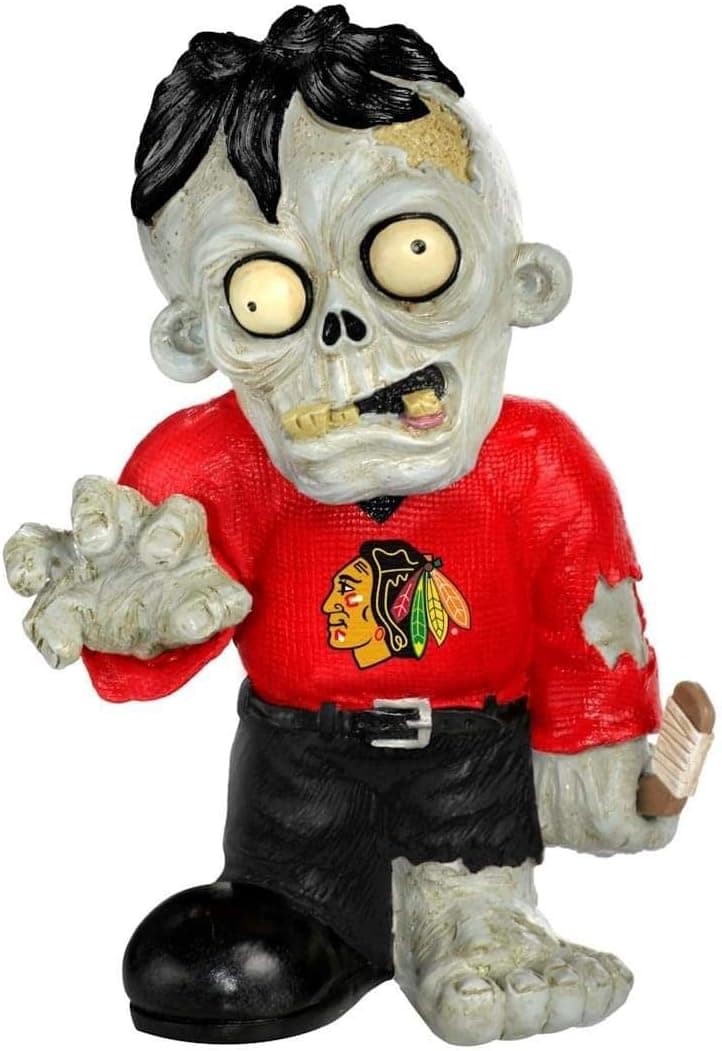 FOCO NHL Chicago Blackhawks Resin Zombie Figurine, Black