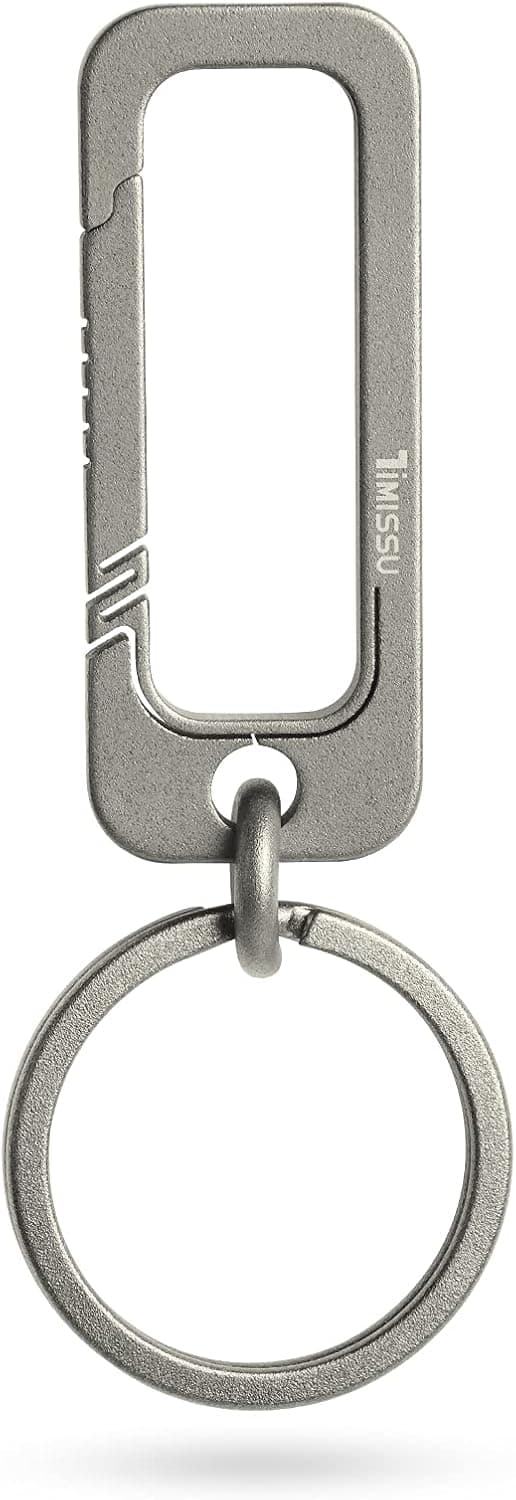 Timissu Titanium Key Chain with Key Ring,Belt Loop Key Holder Carabiner Car Key Chains for Men and Women
