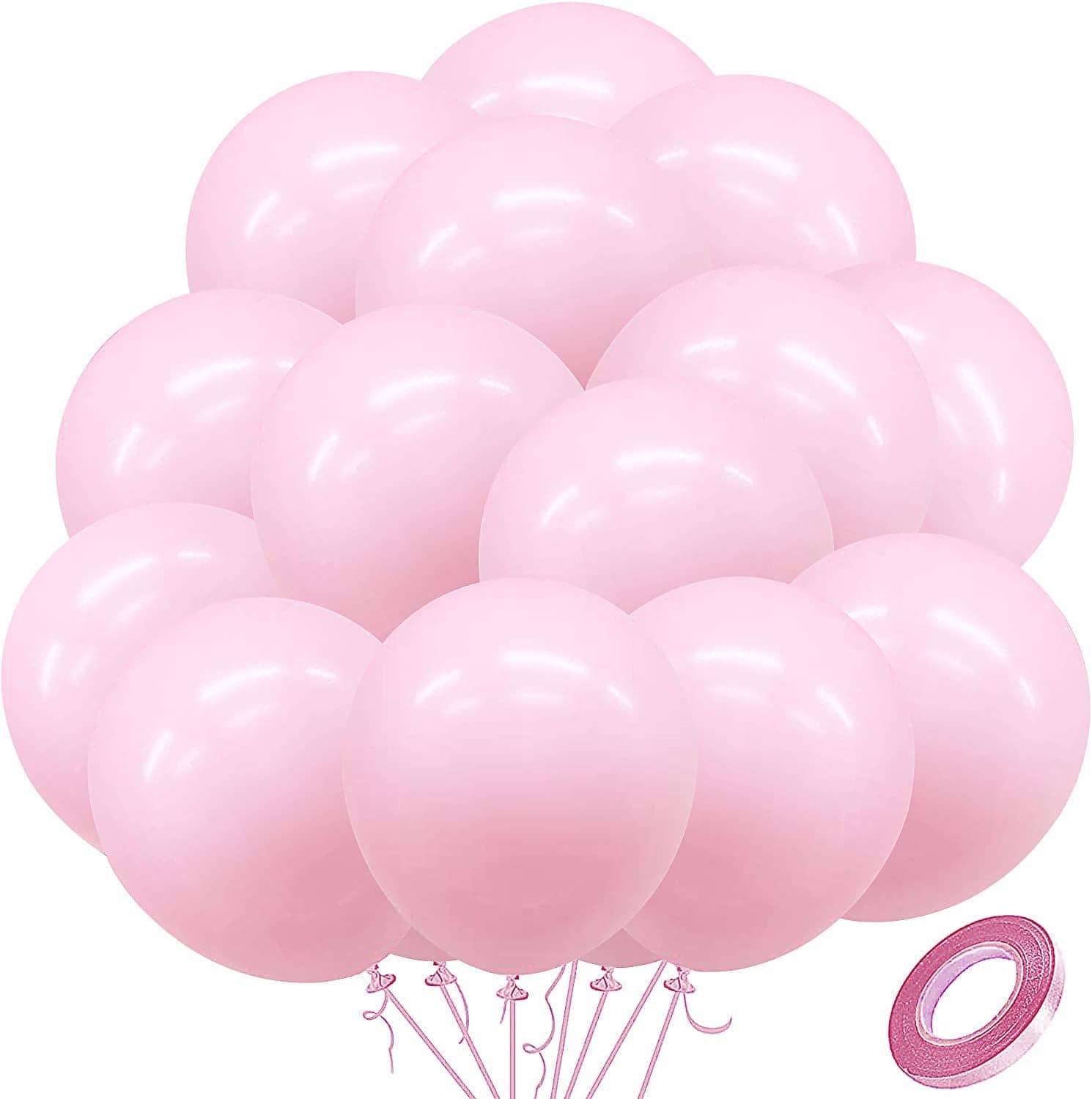 Light Pink Balloons Pastel Pink Balloons, 50Pcs 12In Pink Latex Balloons Baby Pink Balloons for Birthday Wedding Engagement Anniversary Party Decorations