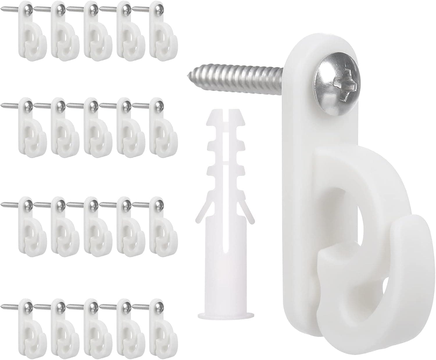 Hap Fung Light Clips Hanger Hooks for Outdoor String Lights,Screw Hooks for Hanging Christmas Light,Light Wire and Led Fairy Led Light Clips,Patio Wall Hooks for Garage New Year Holiday Party