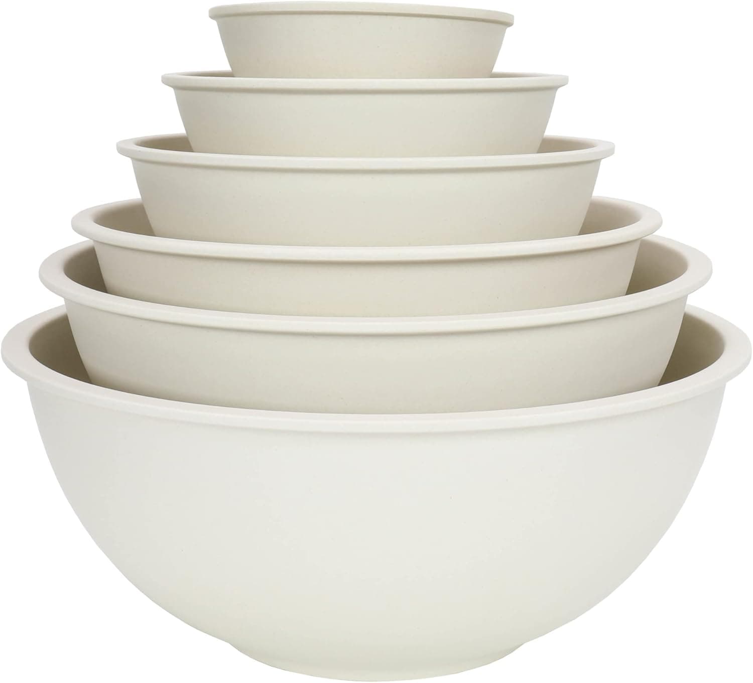 Chef Craft Eco Bamboo Fiber Mixing Bowl Set, 6 Piece Set, Natural