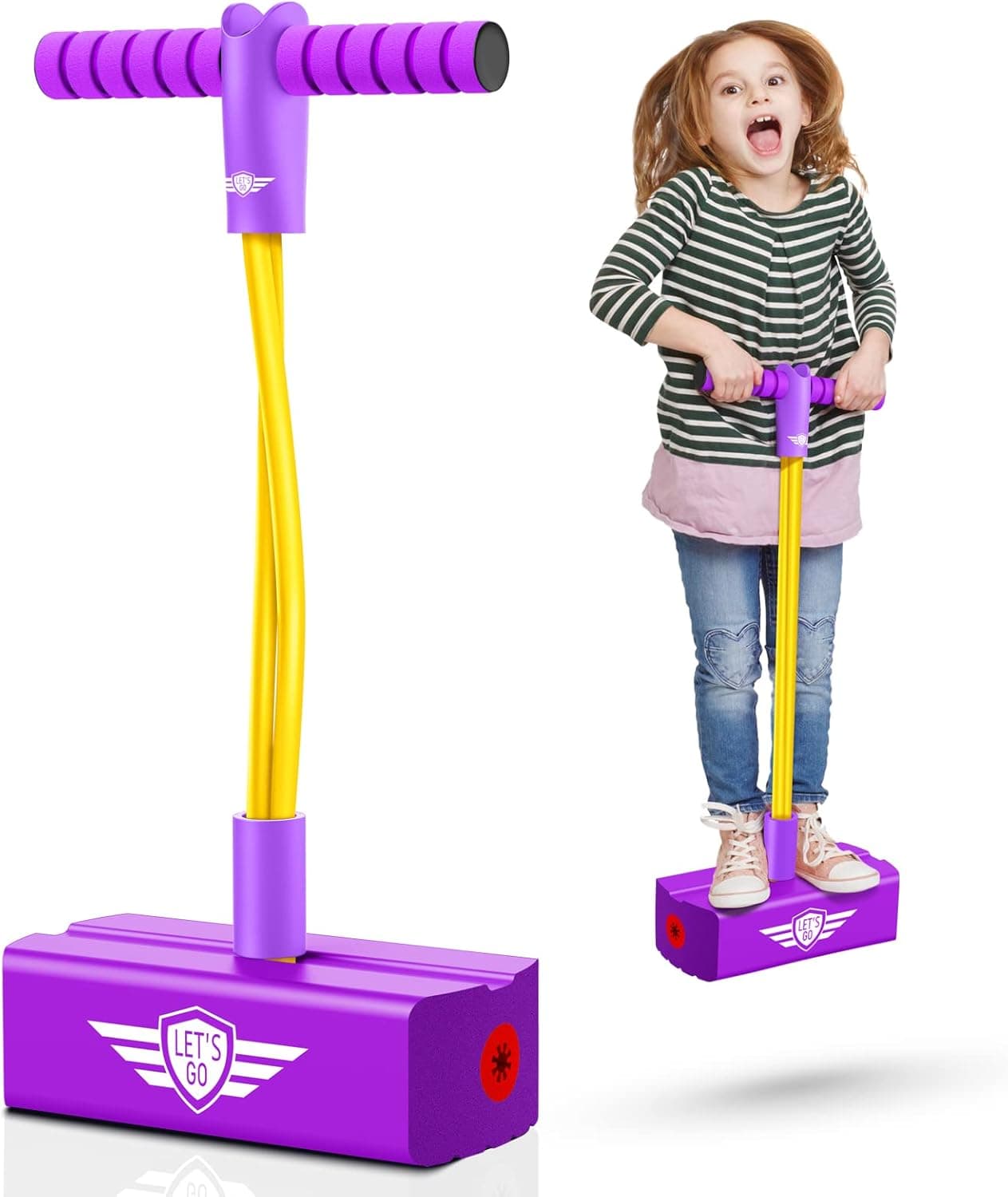 HCHILDHOOD Foam Pogo Jumper for Kids, Pogo Stick Jumping Promotes Growing Taller Fun and Safe Outdoor Toys for 5 6 7 8 9 10 11 12 Years Old Boys Girls Christmas Birthday Halloween Easter Gifts