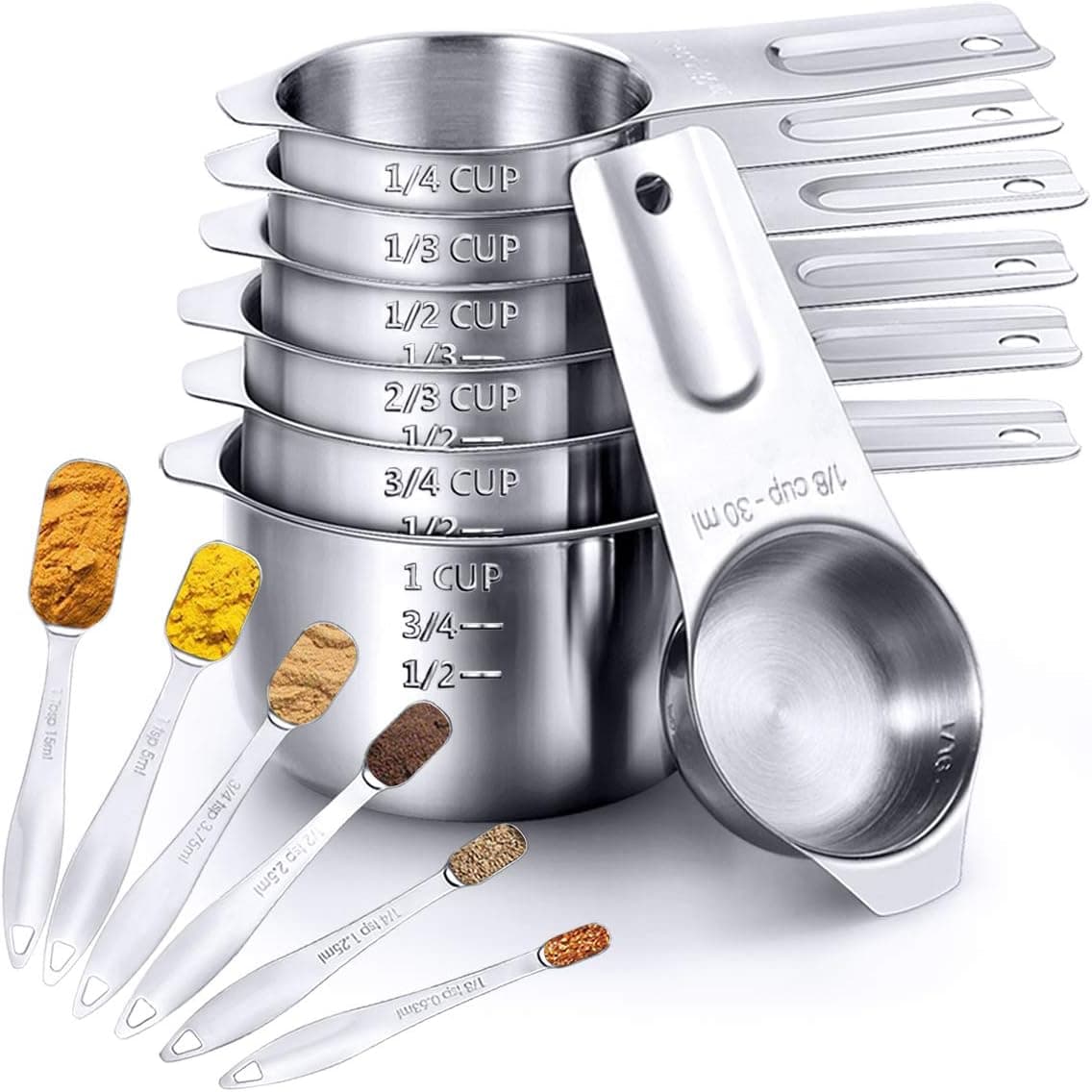 304 Stainless Steel Measuring Cups and Spoons Set