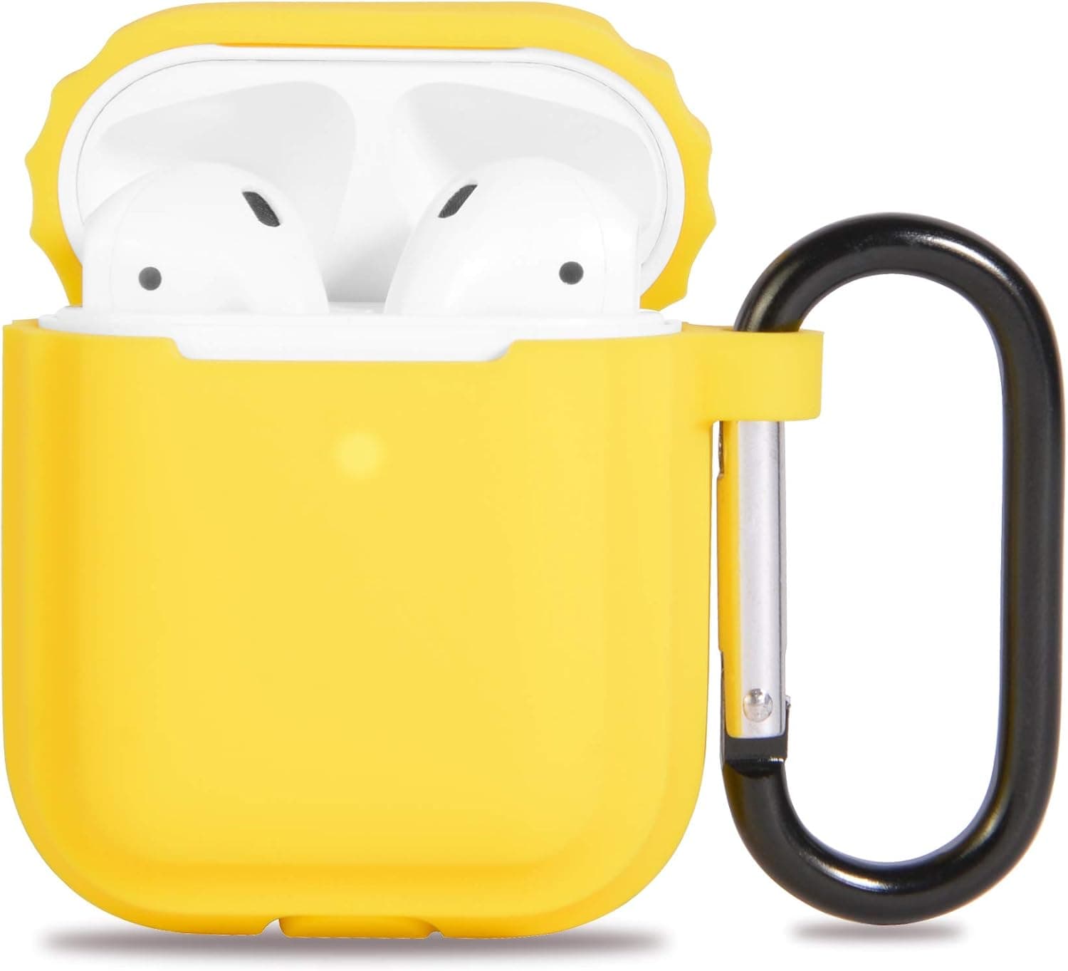 AirPods 2 Case Cover, Updated Version Silicone Protective Case and Skin for Airpods Charging Case,Support Wireless Charging with Front LED Light Visible (Yellow)